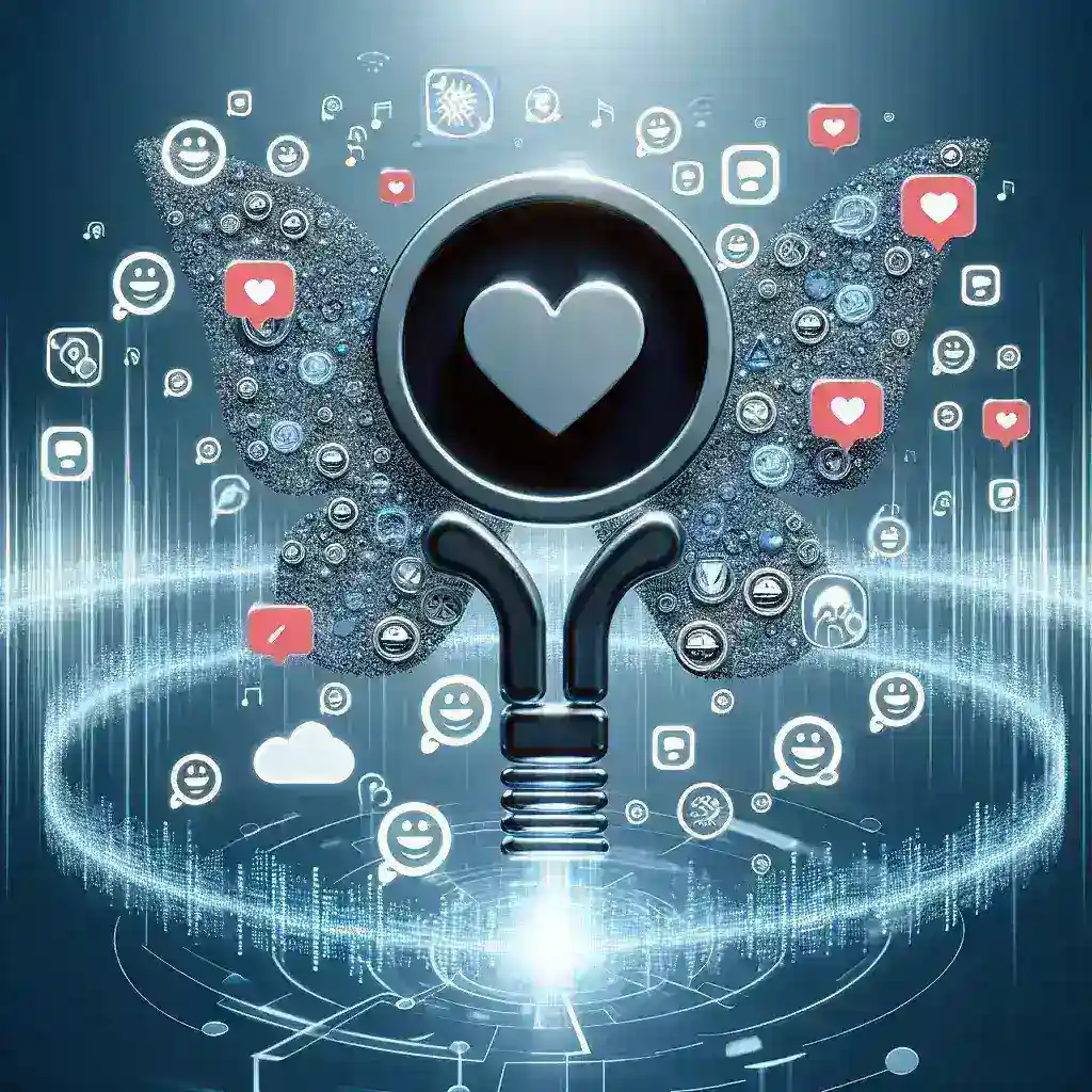 "Illustration of a digital dashboard displaying social media sentiment analysis metrics and graphs, highlighting the impact of sentiment analysis software on brand perception and online engagement."