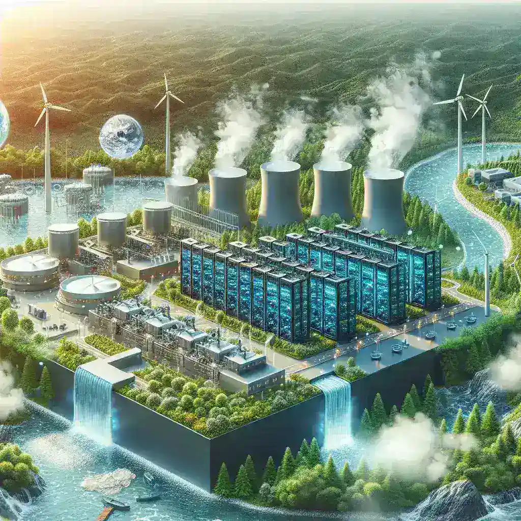 "AI technology optimizing water consumption in cooling systems, showcasing innovative solutions for sustainable resource management."