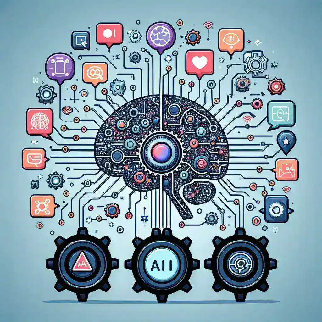 "AI-powered social media analytics dashboard displaying real-time data insights and trends for digital marketing strategy optimization."