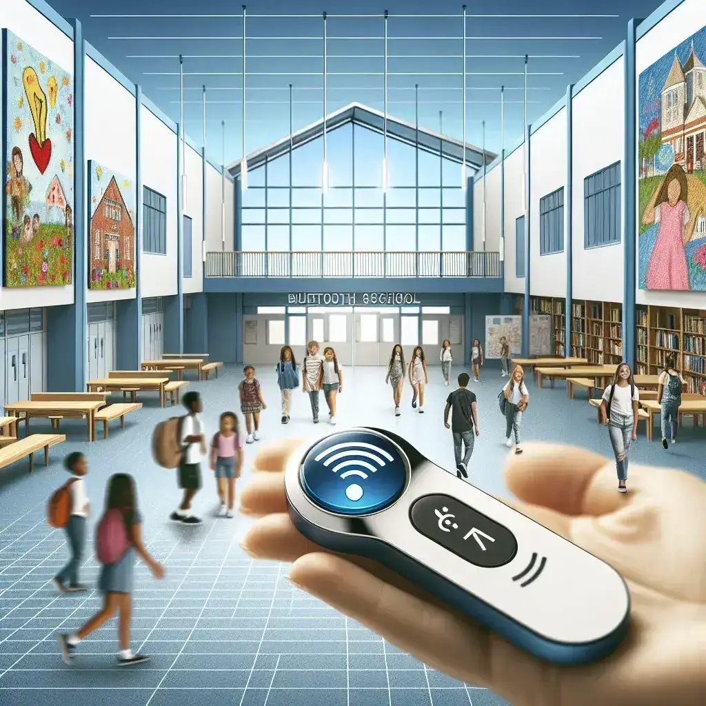"Silent Bluetooth panic button device designed for school safety with a focus on enhanced security features and audit trail technology."